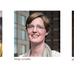 Three smiling faces: Whitney Johnson, Abby Schaller, Russ Schnitzer